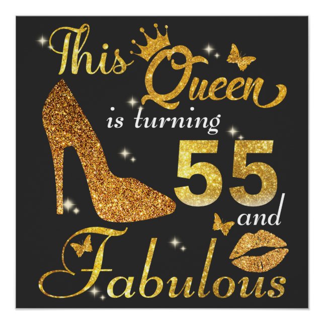Poster 55 Et Fabuleux Svg | Fichier Couper | Anniversaire (Devant)