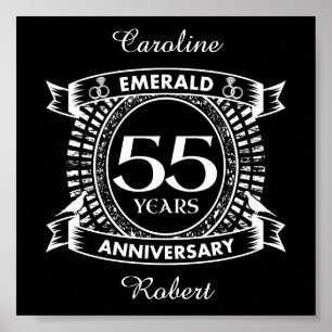 Poster 55e anniversaire du mariage émeraude crête