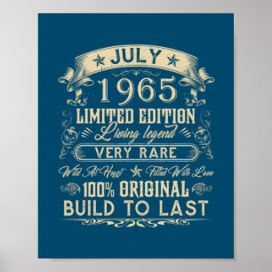 Poster 57e anniversaire Cadeaux 57 ans rétro Vintage