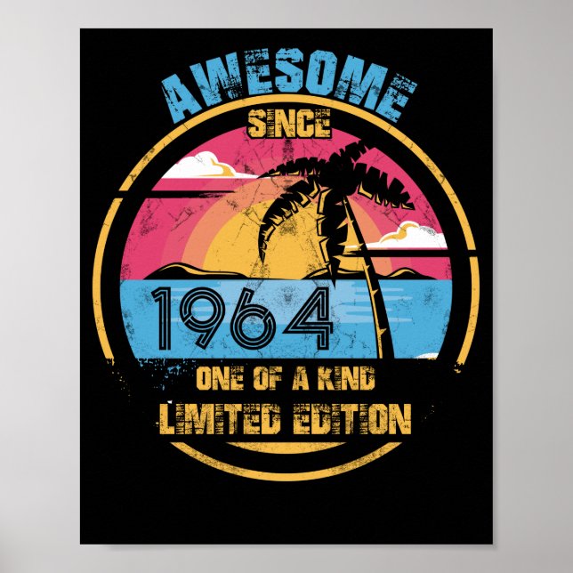 Poster 58 Ans Awesome depuis 1964 58e Anniversaire (Devant)