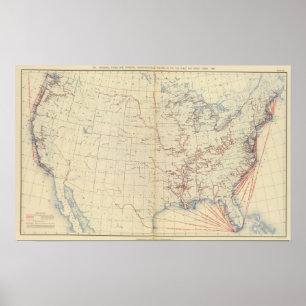 Poster 59 Rivières navigables, routes 1890