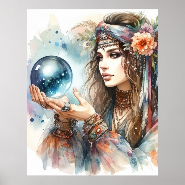 Poster *~* 5 A100 Psychic Boho Gypsy Fortune Teller (Devant)