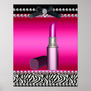 Poster 5 Bannière Stéphanie Rayé Léopard Rose Chaude