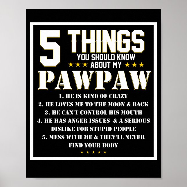 Poster 5 Choses Que Tu Devrais Savoir Sur Mon Grand-Père  (Devant)