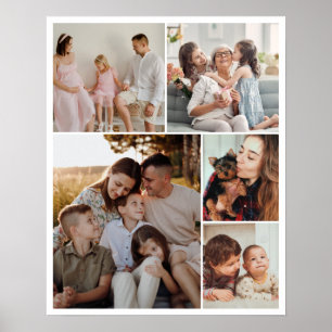 Poster 5 Collage de Photos Personnalisé Grille de Photos