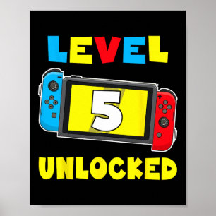 Poster 5 Déverrouillé 5e Anniversaire Chemise Jeu Vidéo 5