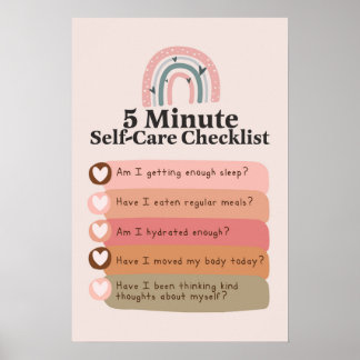 Poster 5 minutes Self-Care Checklist_Mental Health