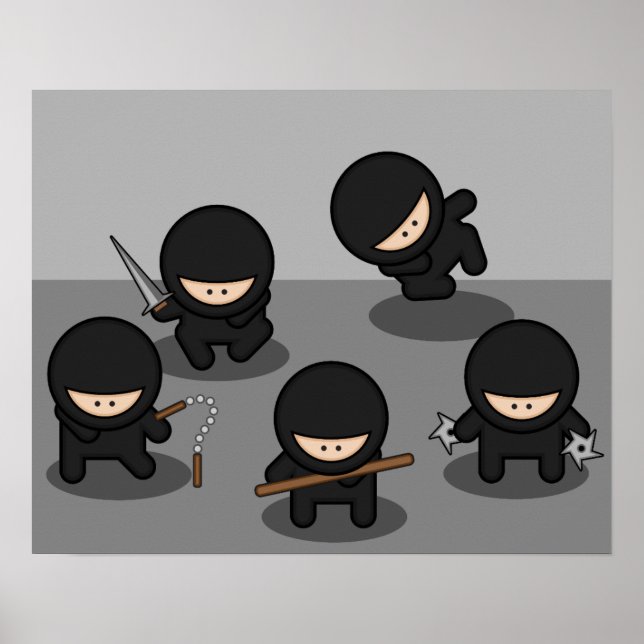 Poster 5 petits ninjas (Devant)