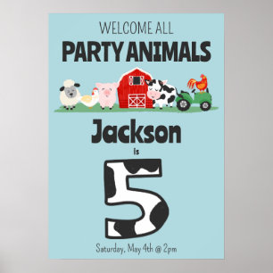 Poster 5e anniversaire Accueil Fête Animaux Ferme