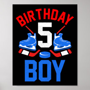 Poster 5e anniversaire pour filles garçons 5 ans de hocke