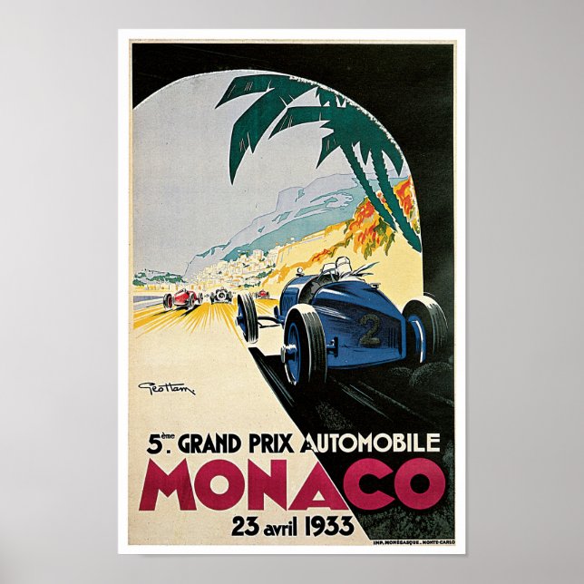 Poster 5e Grand Prix de Monaco (Devant)