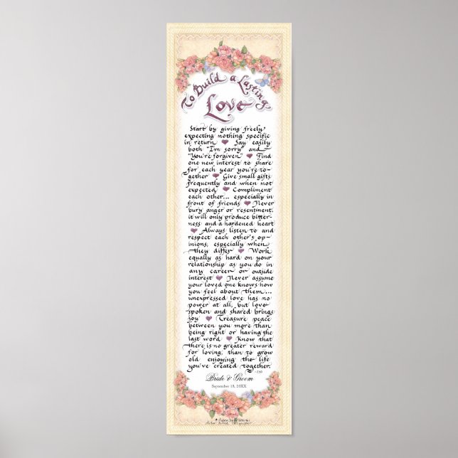 Poster 5x16.5 P240 Pour construire un amour durable Poème (Devant)