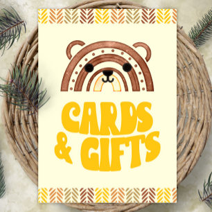 Poster 5x7 Cartes et cadeaux Ours Boho Woodland Anniversa