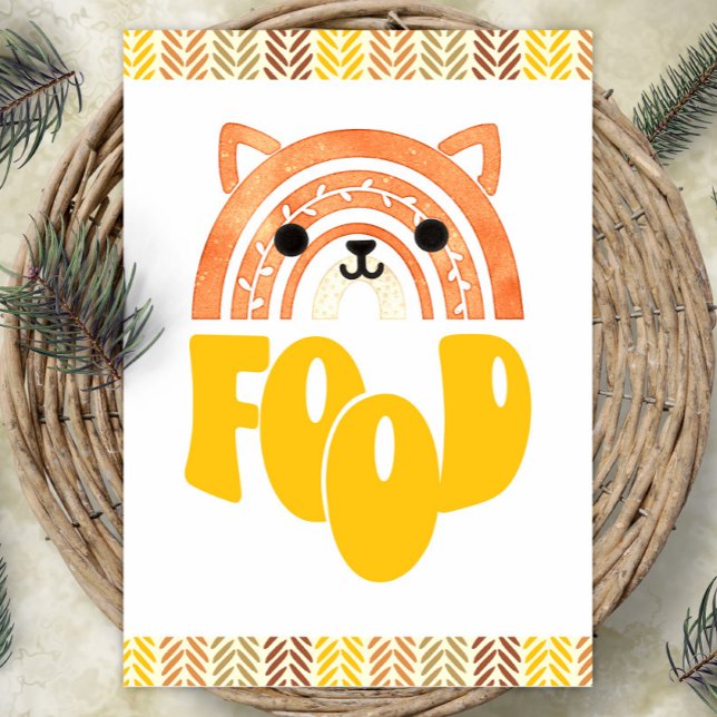 Poster 5x7 Food Station Boho Woodland Fox Anniversaire (Créateur téléchargé)