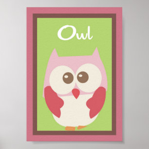 Poster 5X7 Owl Wall Art Amour et nature Girl Woodland