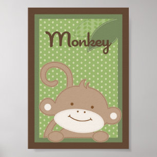 Poster 5x7 "Singe" Jungle Safari Baby Lit Mur Art