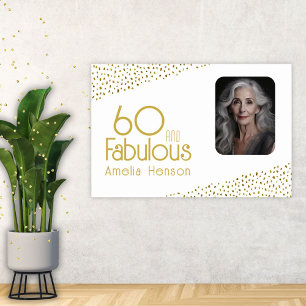 Poster 60 ans et Fabuleux Paillettes Or Photo 60e Anniver
