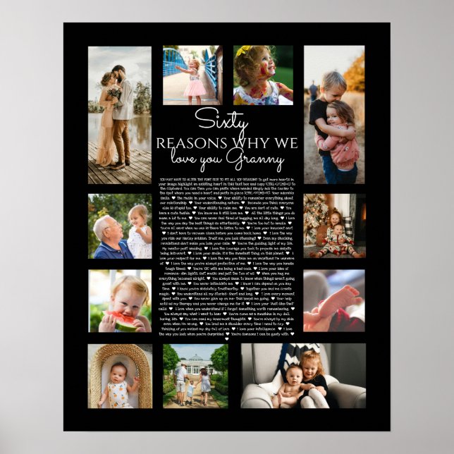 Poster 60 raisons pour lesquelles nous t'aimons montage d (Devant)