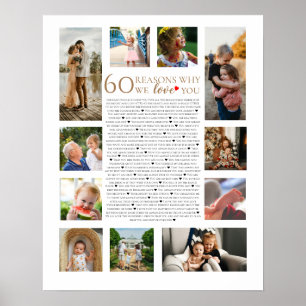 Poster 60 raisons pour lesquelles nous vous aimons collag