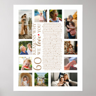 Poster 60 raisons pour lesquelles nous vous aimons collag