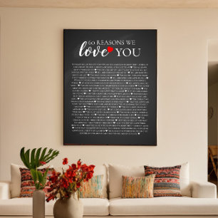 Poster 60 reasons why we love you 80th 60th birthday 40th