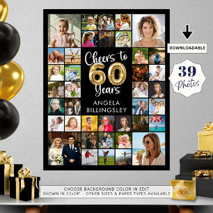 Poster 60e anniversaire 39 photo Collage encourage à 60 a