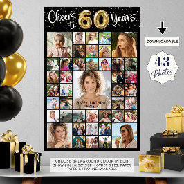 Poster 60e anniversaire 43 Collage de photos encourage à