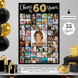 Poster 60e anniversaire 55 photo Collage de photos bravo