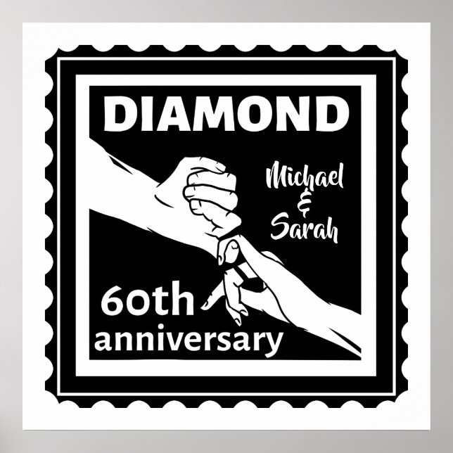 Poster 60e anniversaire du mariage diamant traditionnel (Devant)