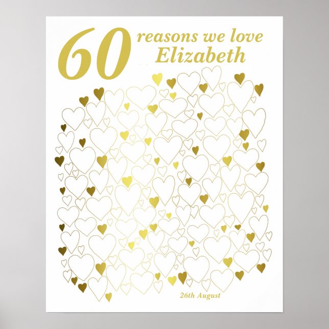 Poster 60e anniversaire Livre d'hôtes - 60 raisons Nous v (Devant)