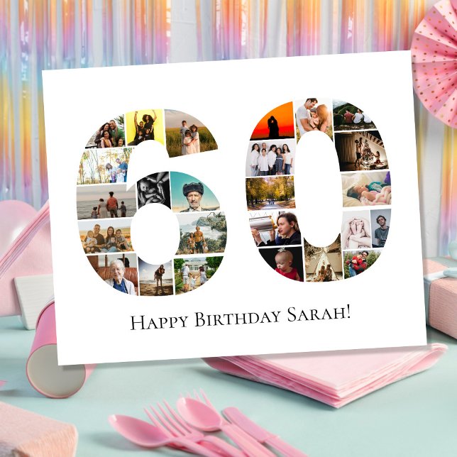 Poster 60e anniversaire photo montage collage (Créateur téléchargé)