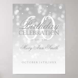 Poster 60e anniversaire Silver Bokeh éclat