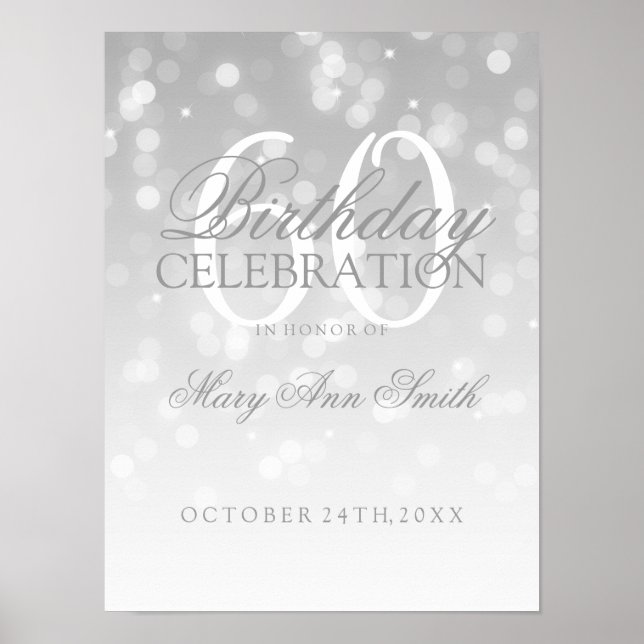 Poster 60e anniversaire Silver Bokeh éclat (Devant)
