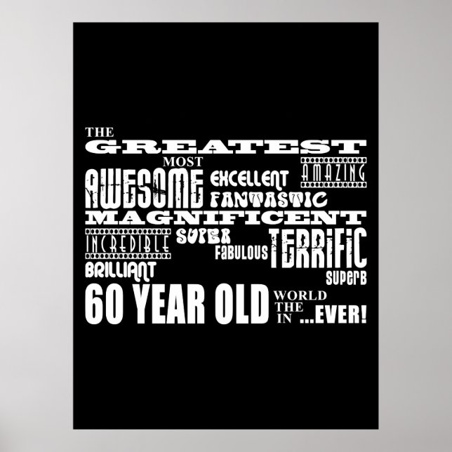 Poster 60e fête d'anniversaire Plus grand 60e année (Devant)