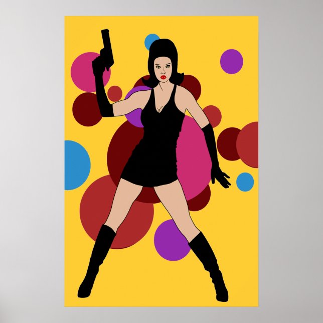 Poster 60s Spy Girl (Devant)