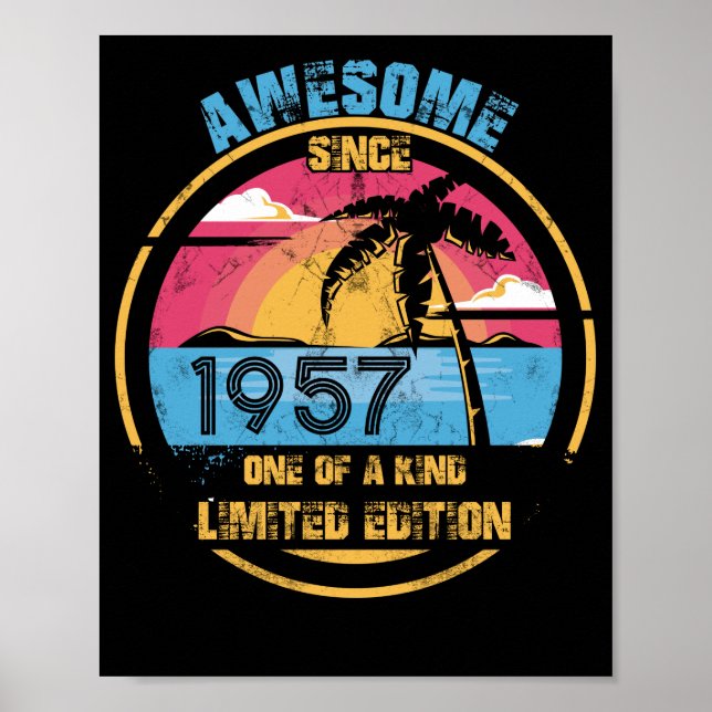 Poster 65 ans Awesome depuis 1957 65e anniversaire (Devant)