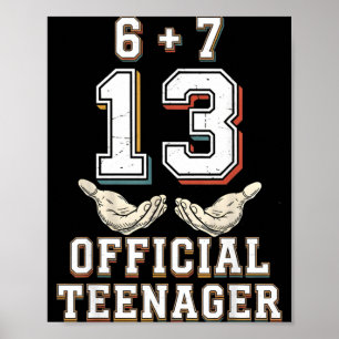 Poster 67 13 ans garçons filles nager 13e anniversaire