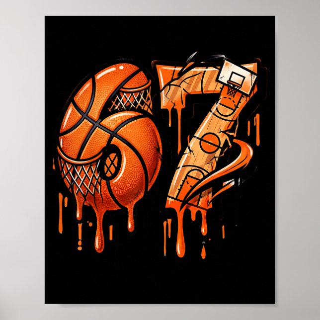 Poster 67 Basketball Ice Cream Drip Six Seven  (Devant)
