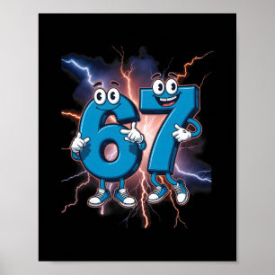 Poster 67 Brainrot Italien Drôle Mème 67 Costume Enfant S