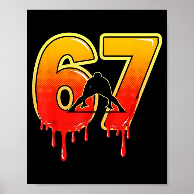 Poster 67 Brainrot Youth Wrestling Drip - Funny Kids 67  (Devant)