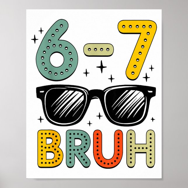 Poster 67 Bruh Funny 67 Six Seven Meme Gen Alpha Slang 67 (Devant)