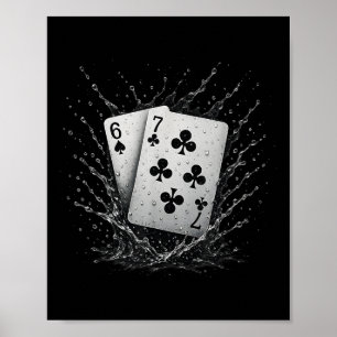 Poster 67 Cartes à jouer Six Sept Mème Jeu de cartes Poke