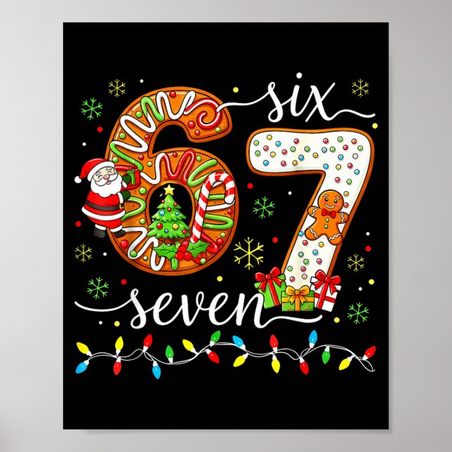 Poster 67 Christmas 6 7 Meme Pajamas Holiday Gen Alpha Sl (Devant)