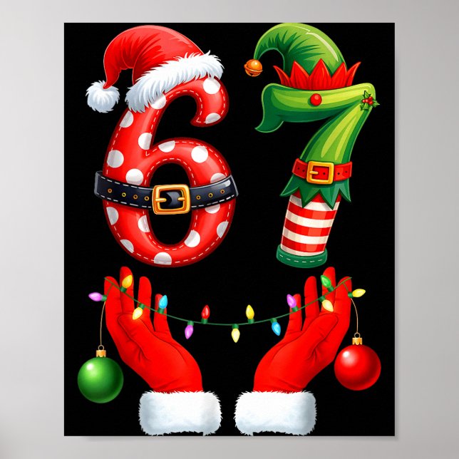 Poster 67 Christmas 6 7 Meme Pajamas Holiday Gen Alpha Sl (Devant)