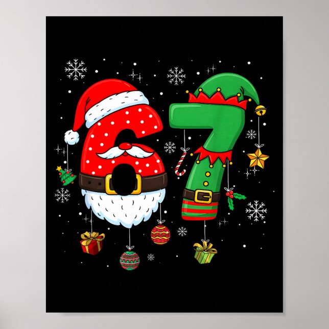 Poster 67 Christmas 6 7 Meme Pajamas Holiday Gen Alpha Sl (Devant)