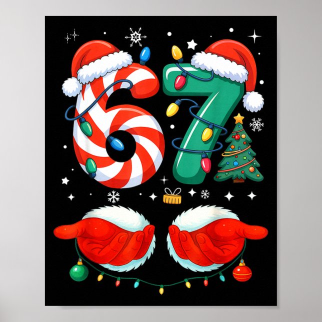 Poster 67 Christmas 6 7 Meme Pajamas Holiday Gen Alpha Sl (Devant)