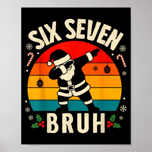 Poster 67 Christmas Funny 67 Meme Youth Kids Dabbing Sant (Devant)