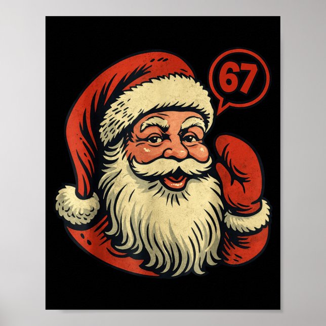 Poster 67 Christmas Funny Six Seven Meme 6_7 Shirt Santa  (Devant)