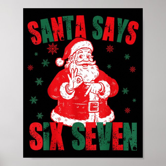 Poster 67 Christmas Funny Six Seven Meme Brainrot Santa K (Devant)