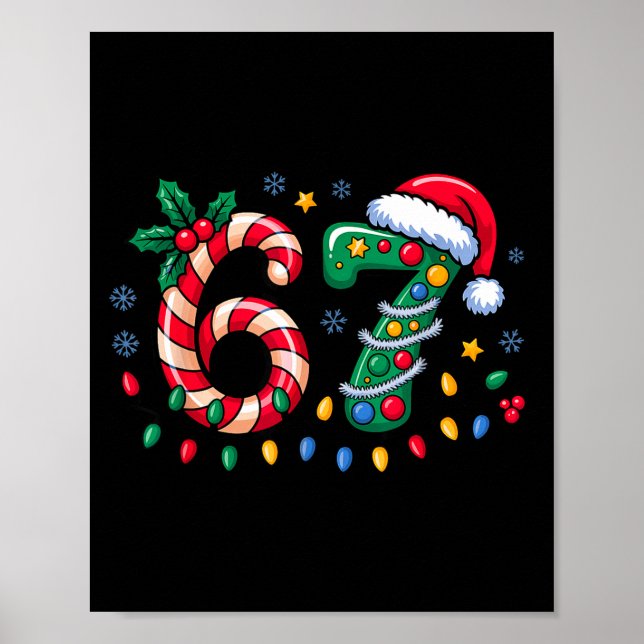 Poster 67 Christmas Meme Six Seven Xmas Funny Boys Girls  (Devant)